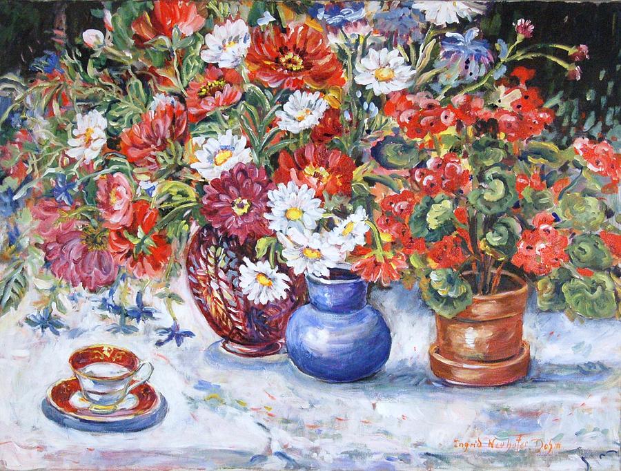 Cup and Saucer #1 Painting by Ingrid Dohm