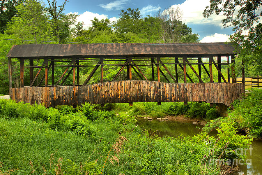 Cuppetts Wooden Covered Bridge Photograph by Adam Jewell