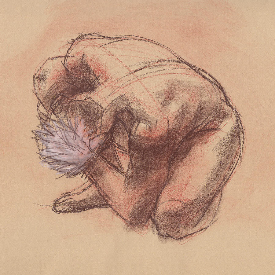 Nude Painting - Curled Up #1 by Judith Kunzle
