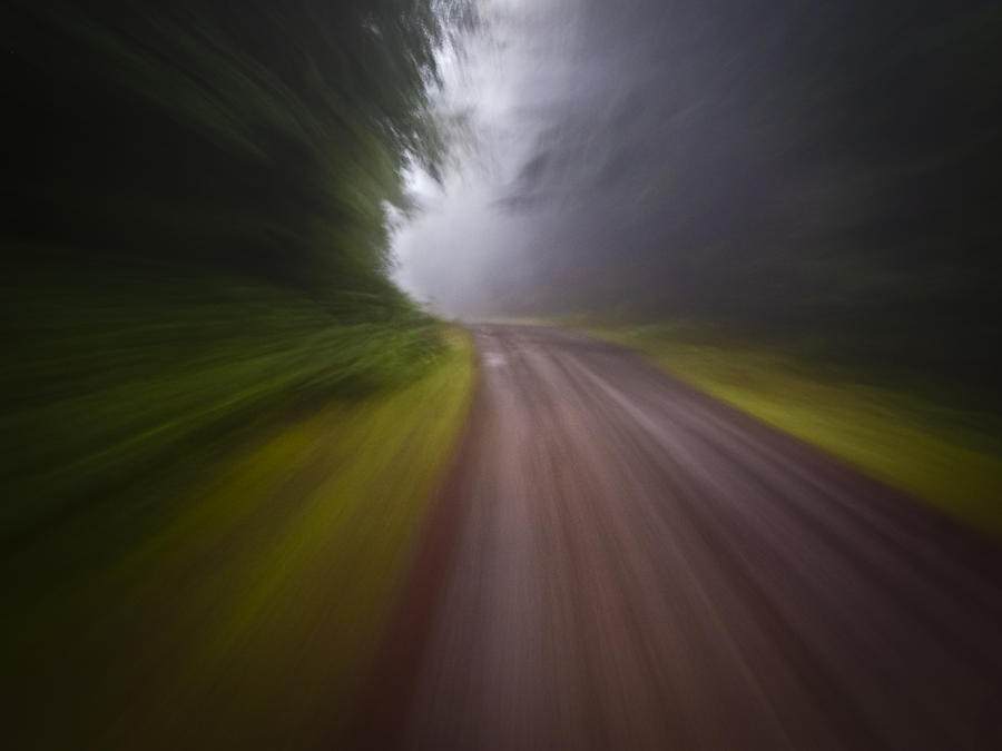 Fantasy Photograph - Curve In The Road Blur #1 by Ed Book