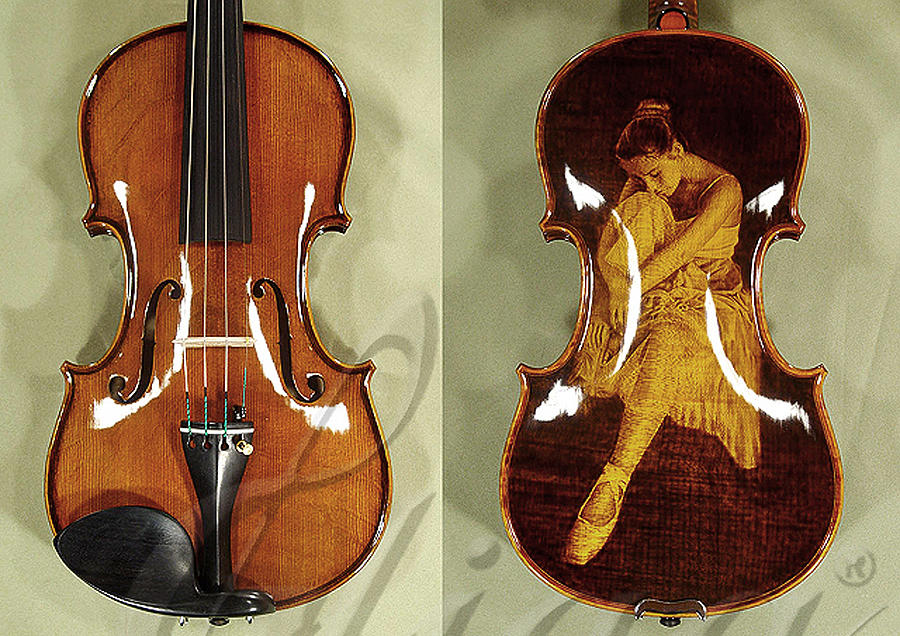 Violin Pyrography - Custom Gliga Violin 7 #1 by Dino Muradian