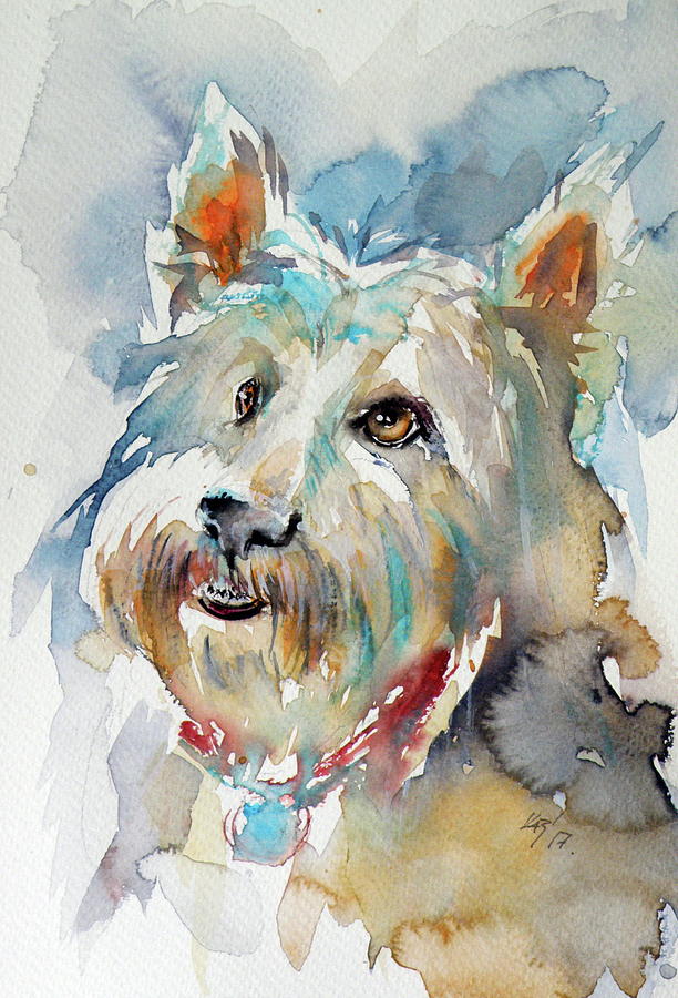 Cute dog #1 Painting by Kovacs Anna Brigitta