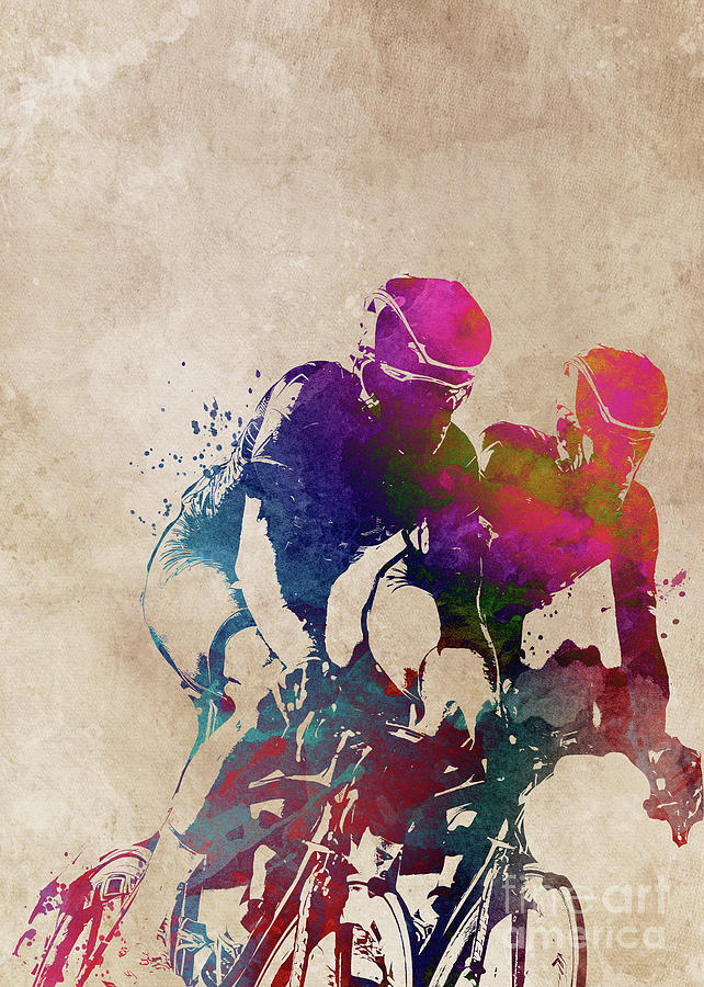 Cycling sport art #1 Digital Art by Justyna Jaszke JBJart