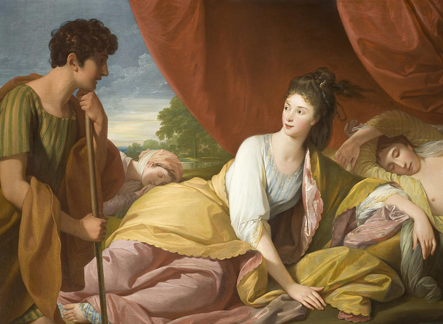 Benjamin West Painting - Cymon and Iphigenia by Benjamin West