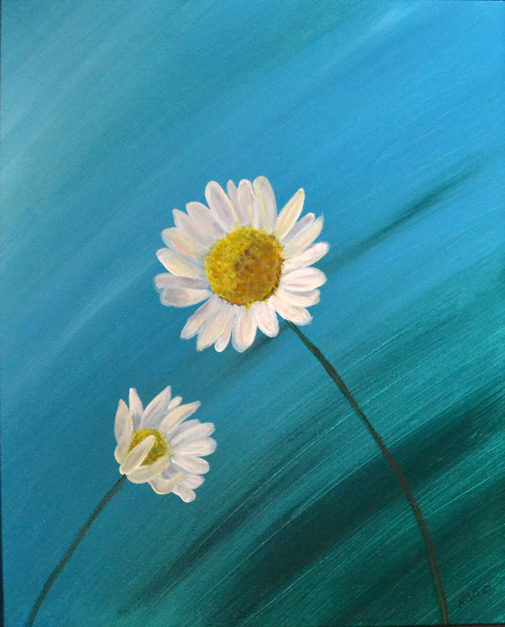 Daisy Duo #1 Painting by Nancy Sisco