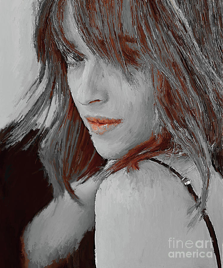 Johnny Depp Painting - Dakota Johnson Actress #2 by Gull G