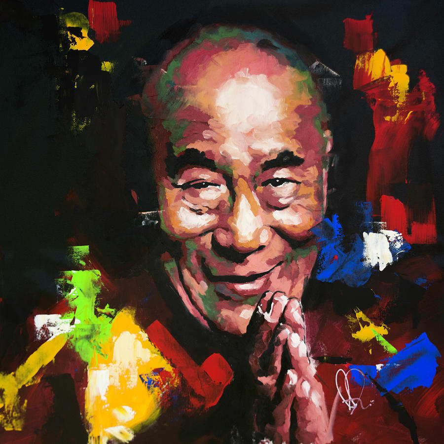 Buddha Painting - Dalai Lama #1 by Richard Day