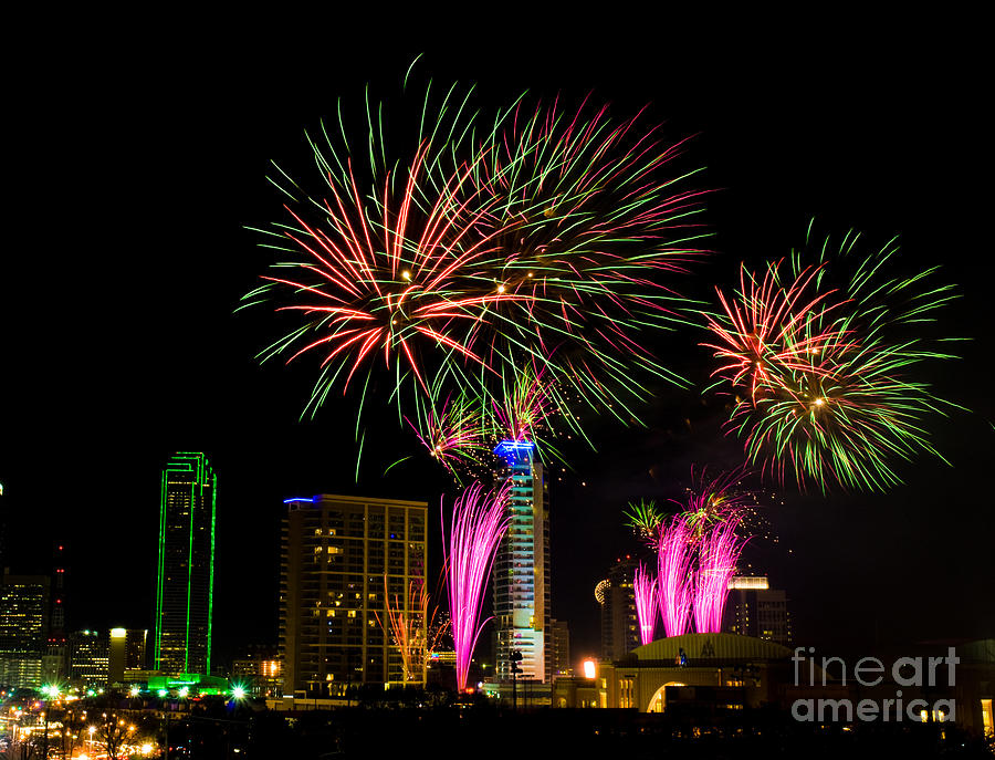 Dallas Texas - Fireworks Photograph