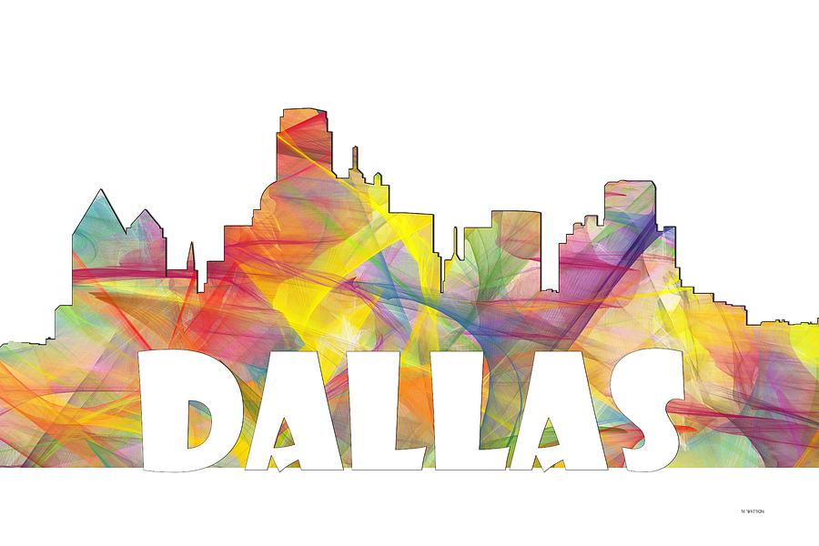 Dallas Digital Art - Dallas Texas Skyline #1 by Marlene Watson