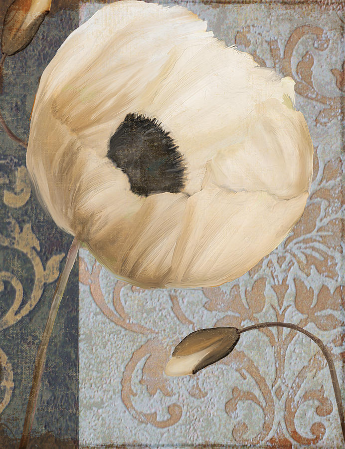 Damask Poppy #1 Painting by Mindy Sommers