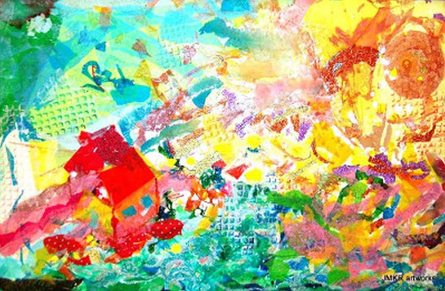 Spiritual Painting - Dance Of The Sun Spirits by Judith Kerrigan Ribbens Spiritual Painting - Dance Of The Sun Spirits by Judith Kerrigan Ribbens