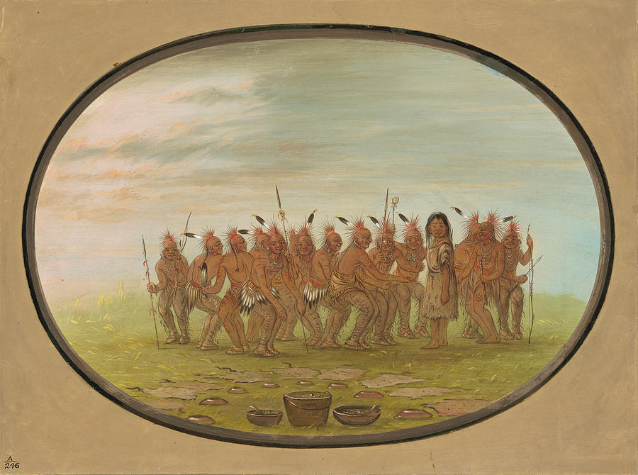George Catlin Painting - Dance to the Berdache - Saukie #2 by George Catlin