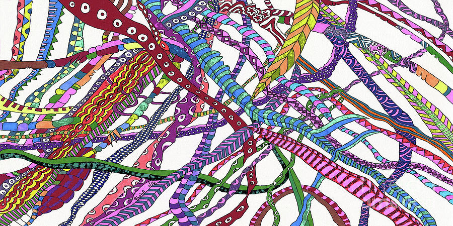 Abstract Painting - Dancing DNA #1 by Rheba McMichael