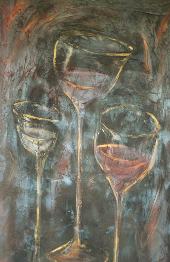Dancing Glasses Painting by Chuck Gebhardt