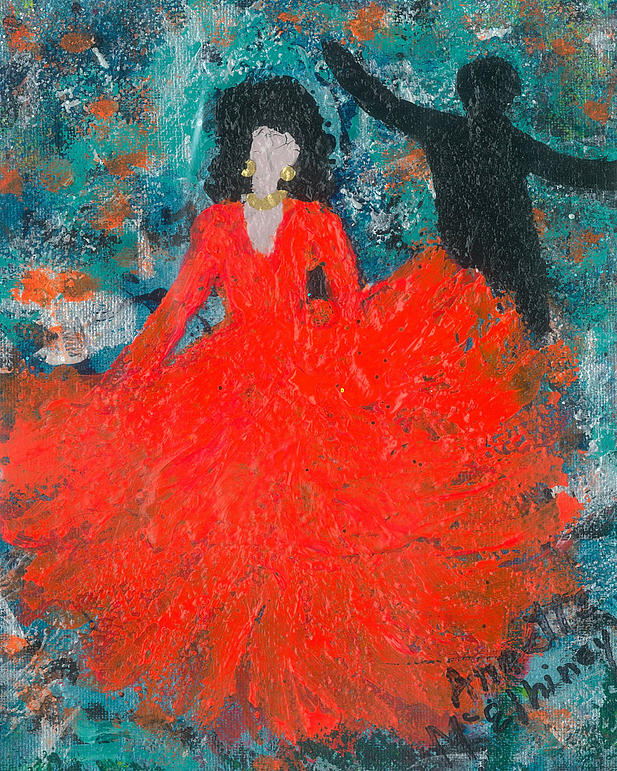 Abstract Painting - Dancing Joyfully With or Without NED #1 by Annette McElhiney