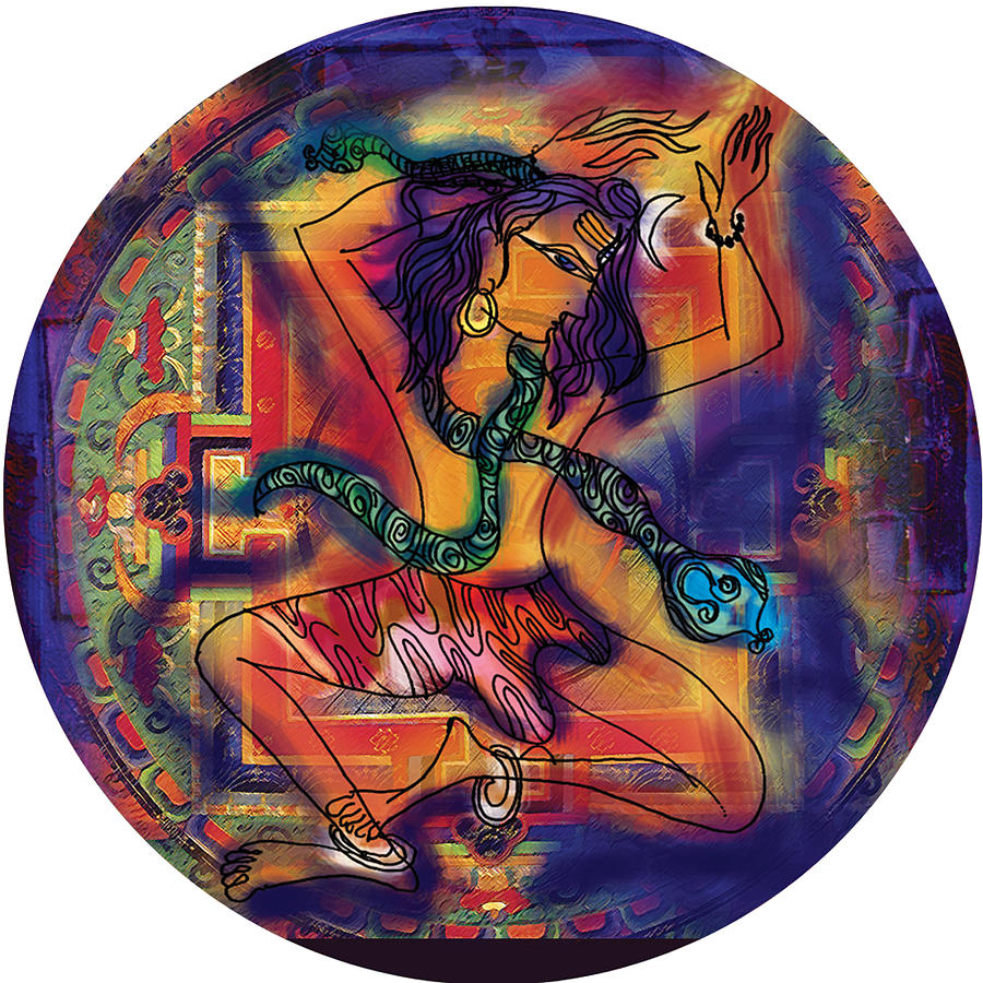 Dancing Shiva #1 Painting by Guruji Aruneshvar Paris Art Curator Katrin Suter