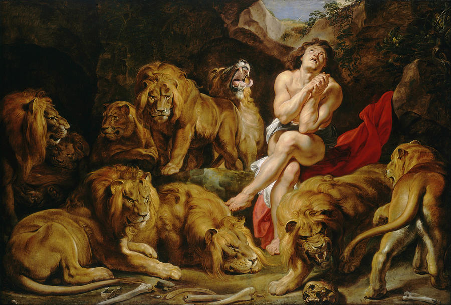 Peter Paul Rubens Painting - Daniel in the Lions Den #1 by Peter Paul Rubens