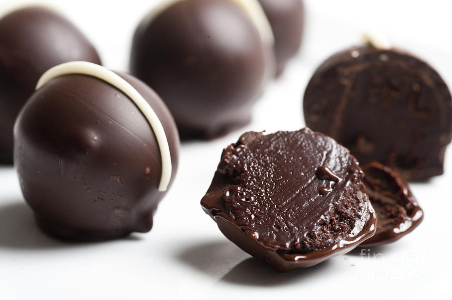 Snack Photograph - Dark Chocolate truffles #1 by Ilan Amihai