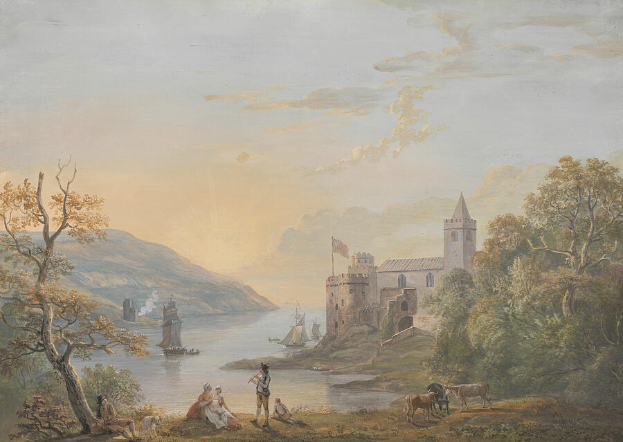 Dartmouth Castle, from 1794 Painting by Paul Sandby