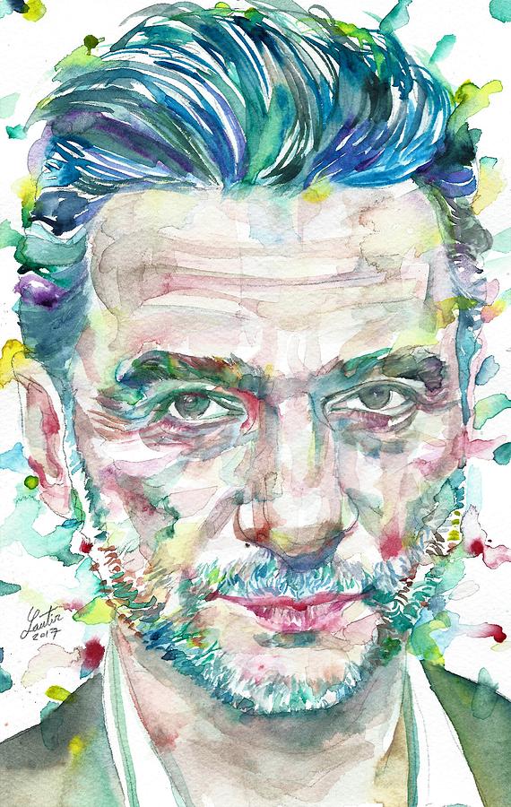 Depeche Mode Painting - DAVE GAHAN - watercolor portrait #1 by Fabrizio Cassetta