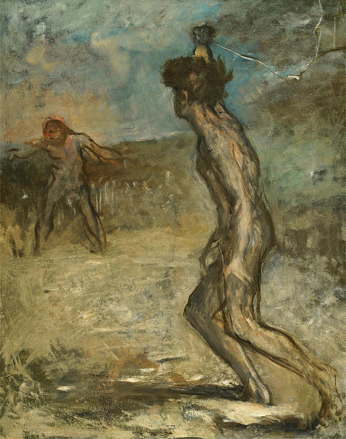 David and Goliath #1 Painting by Edgar Degas