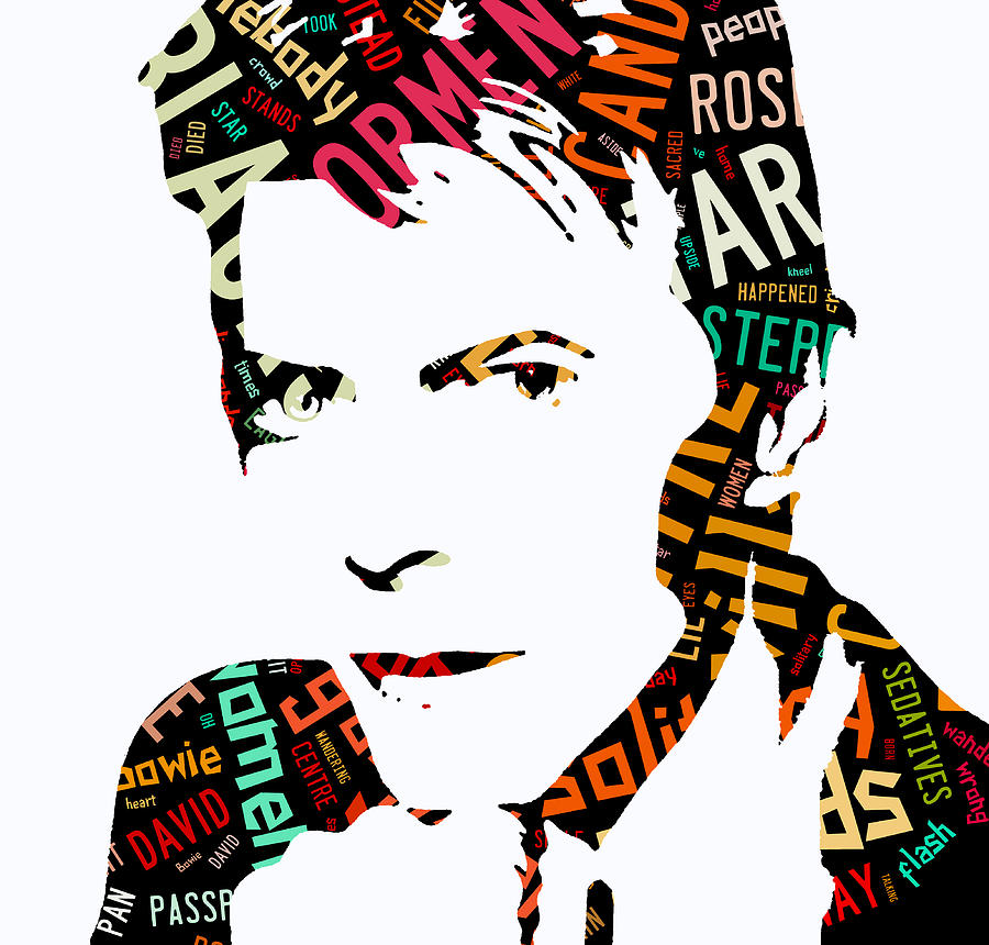 David Bowie Mixed Media - David Bowie Blackstar Lyrics #1 by Marvin Blaine