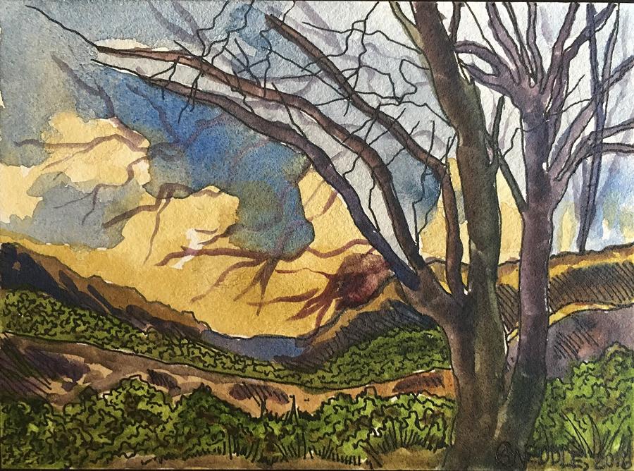 Davis Mountains at Sunrise Painting by Angela Weddle