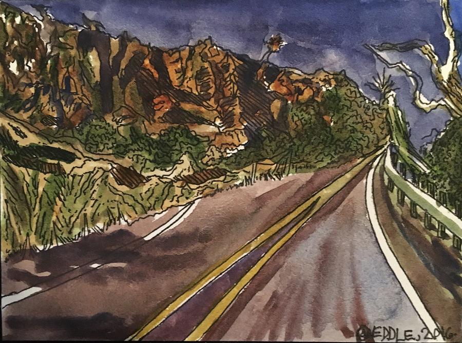 Davis Mountains at Twilight  Painting by Angela Weddle