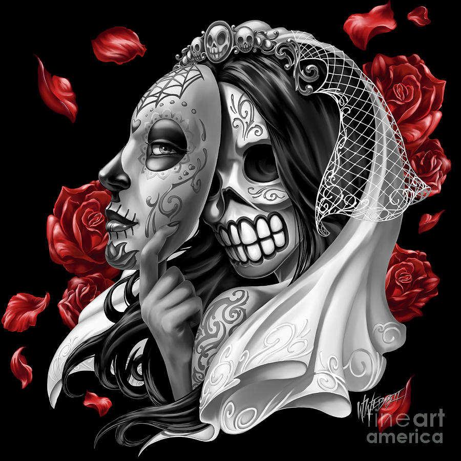 Rose Digital Art - Day of the Dead Bride #1 by William Webb