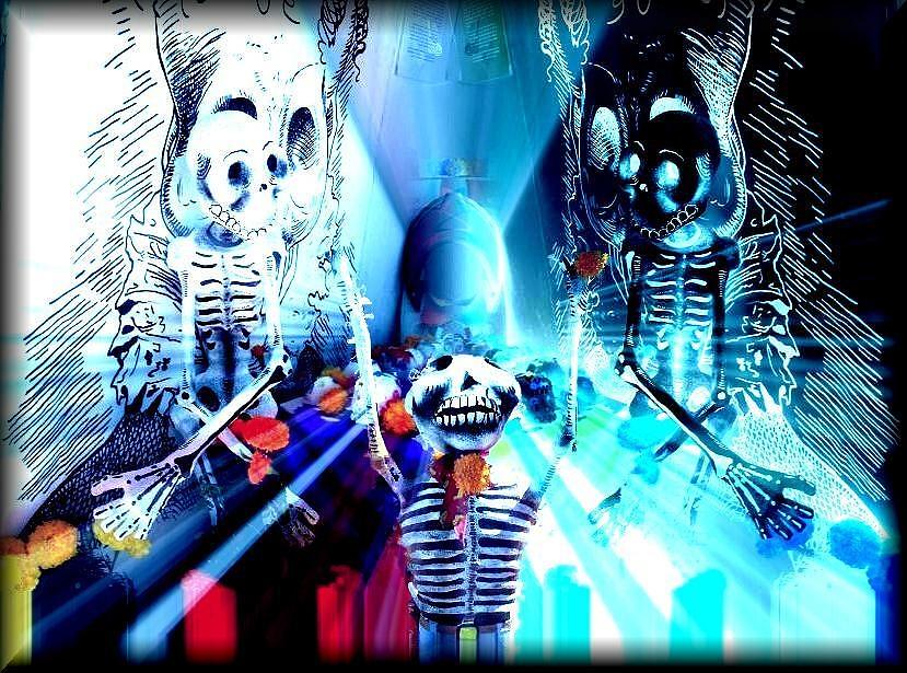 Skulls Digital Art - day of the dead in Mexico by Monica Magallon Skulls Digital Art - day of the dead in Mexico by Monica Magallon