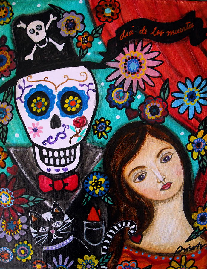 Flowers Still Life Painting - Day Of The Dead #1 by Pristine Cartera Turkus