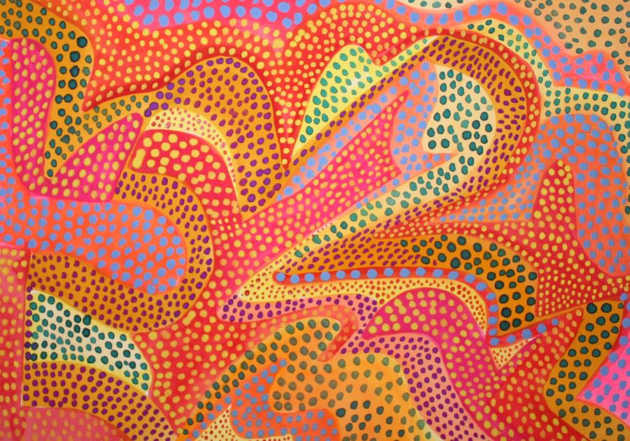 Dazzling Dots Painting by Polly Castor
