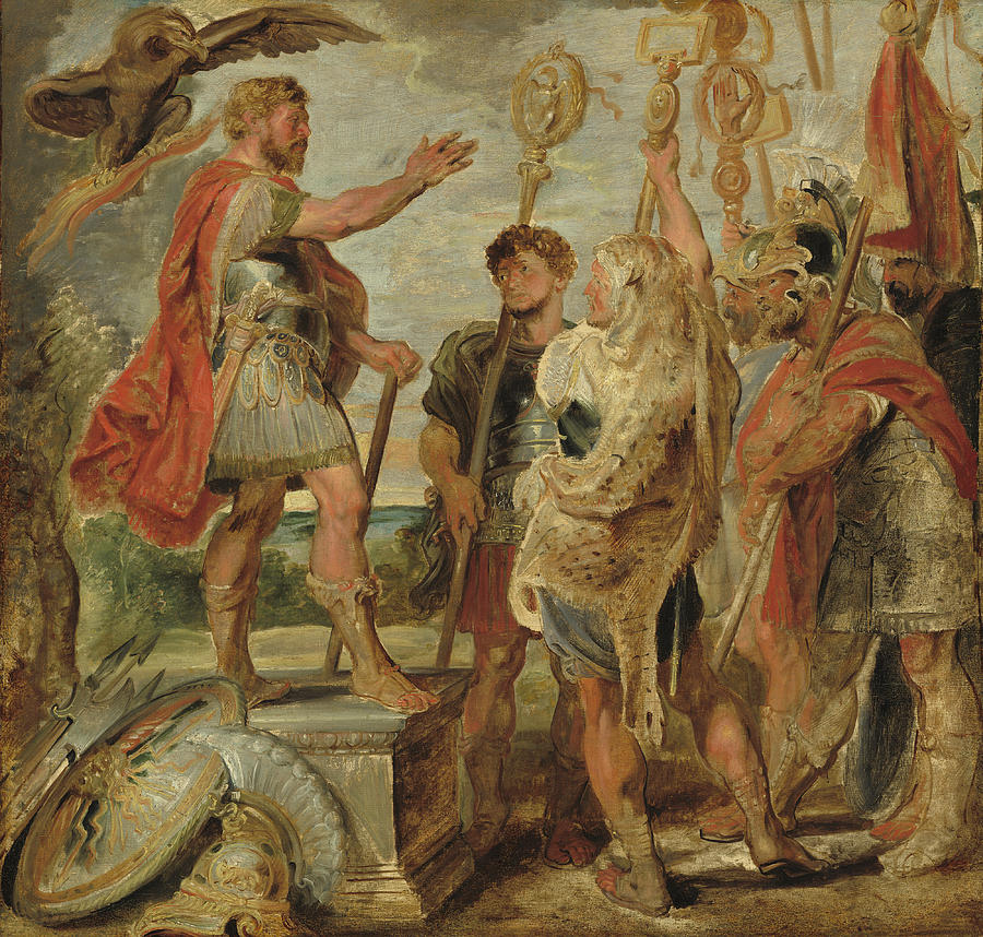 Decius Mus Addressing the Legions #1 Painting by Peter Paul Rubens