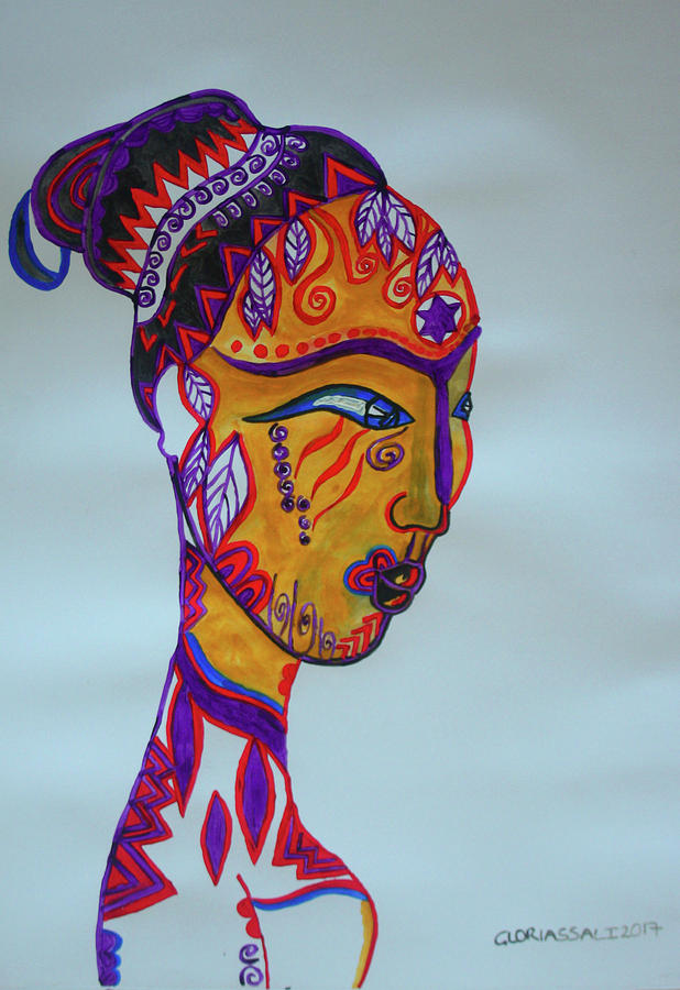 Decorated African Queen #1 Painting by Gloria Ssali