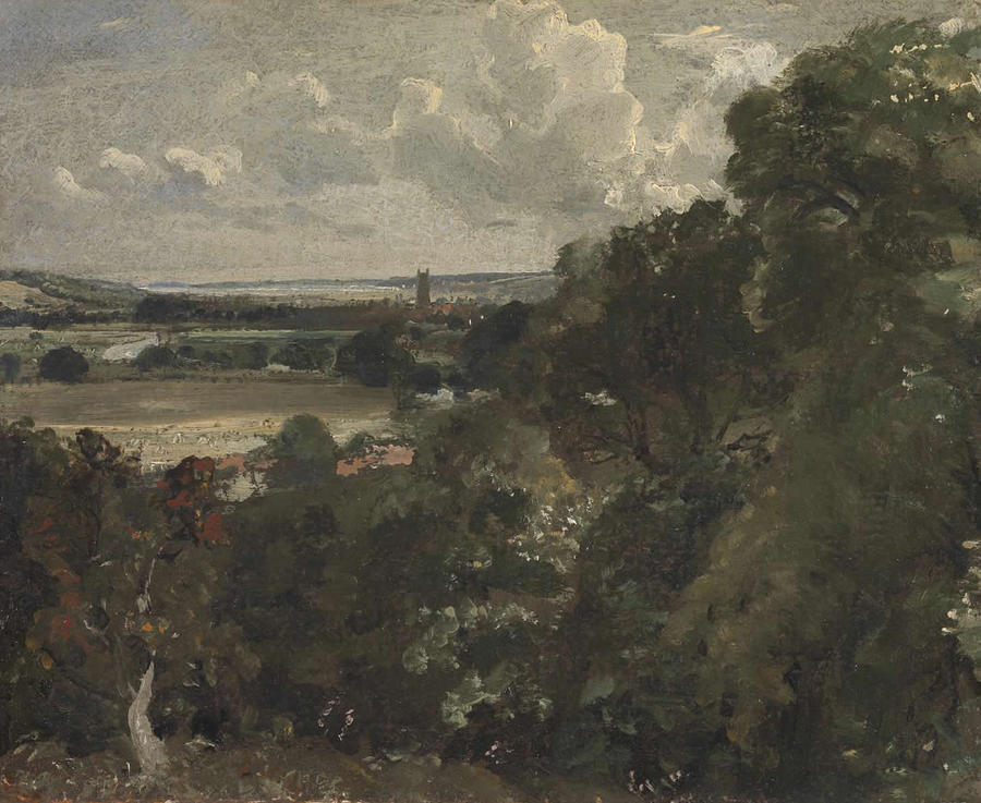 Dedham from near Gun Hill #1 Painting by John Constable