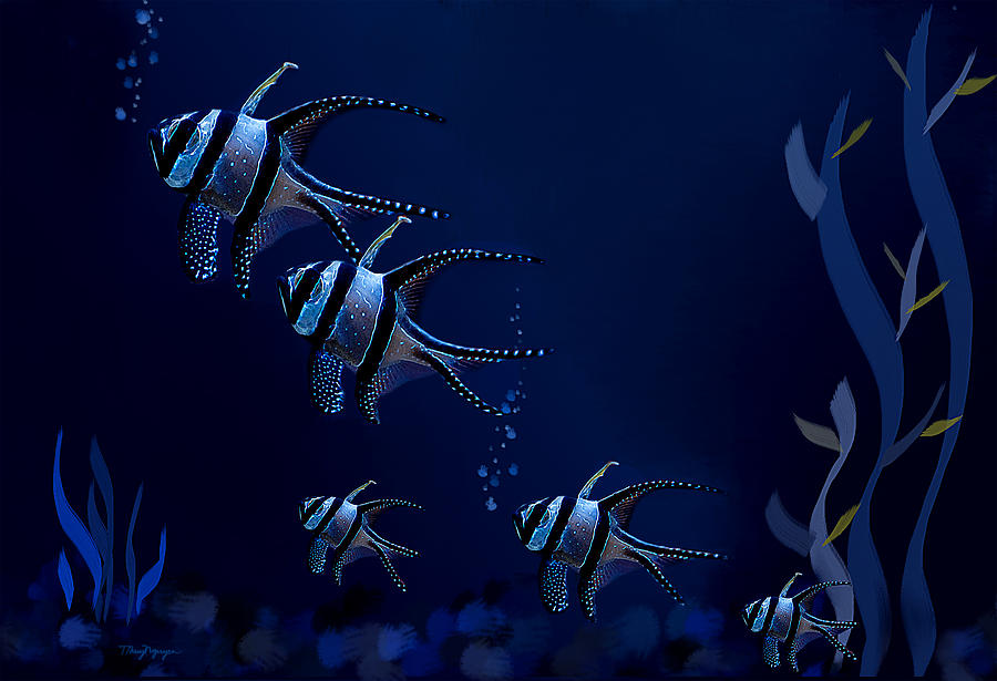 Deep blue sea #1 Digital Art by Thanh Thuy Nguyen