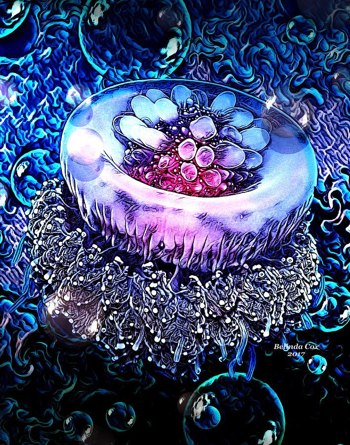 Deep Sea Jelly Fish #1 Digital Art by Artful Oasis