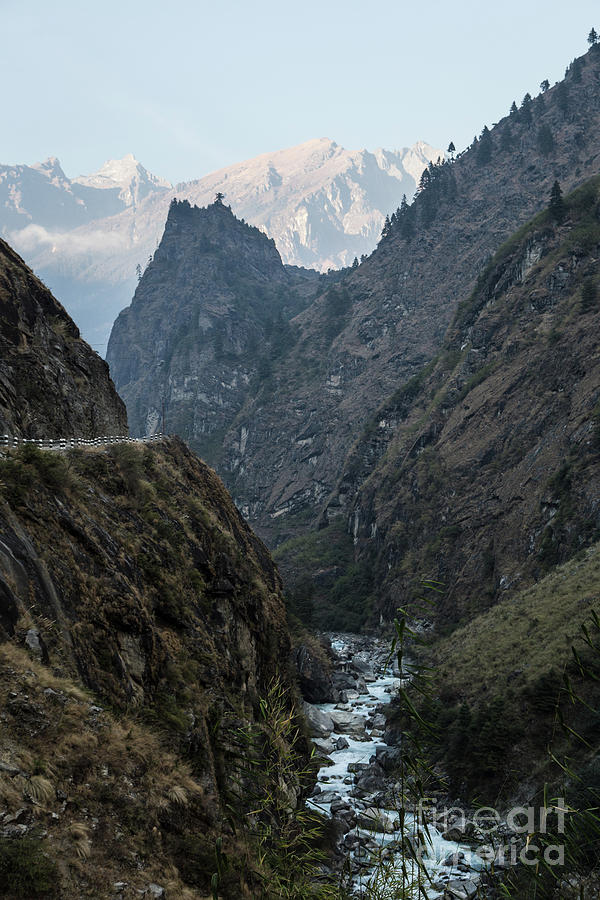 Deep valley near Dharapani along the famous Annapurna circuit tr #1 Photograph by Didier Marti
