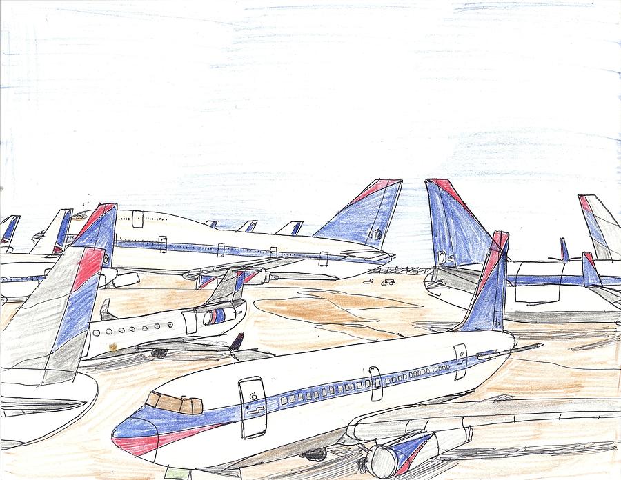 Delta Airlines Drawing - United Airlines and Travelling