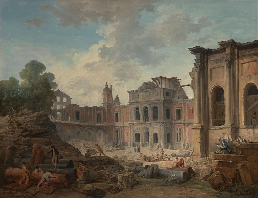 Demolition of the Chateau of Meudon Painting by Hubert Robert