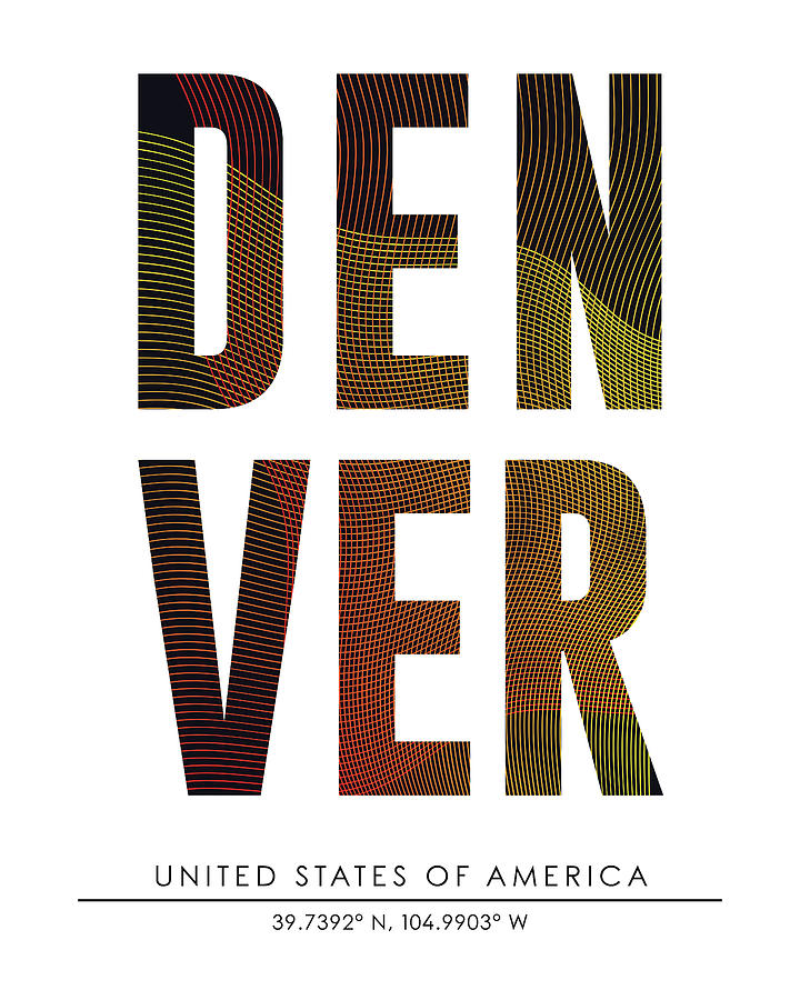 Denver, United States Of America - City Name Typography - Minimalist City Posters Mixed Media by Studio Grafiikka