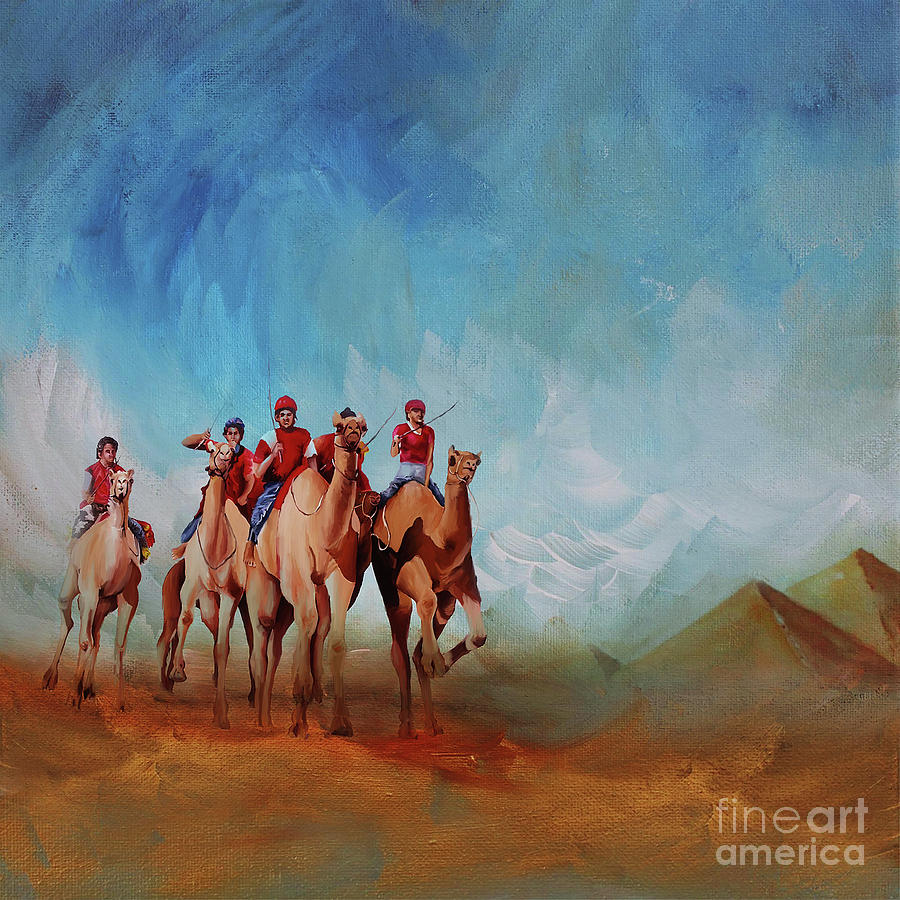 Camel Painting - Desert Runners #2 by Gull G