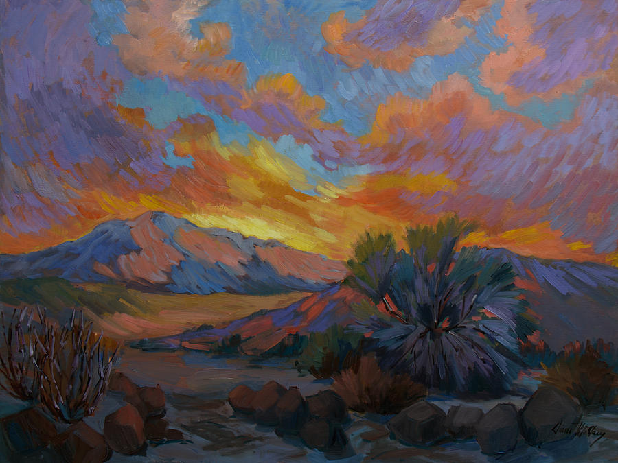 Sunset Painting - Desert Sunrise #2 by Diane McClary