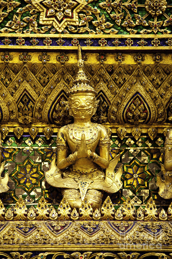 Detail from a Buddhist temple in Bangkok Thailand #1 Photograph by Anthony Totah