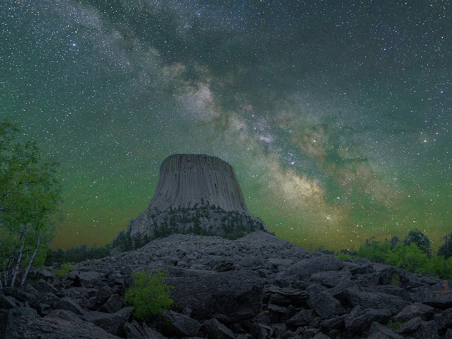 Devils Tower with Milky Way Panorama