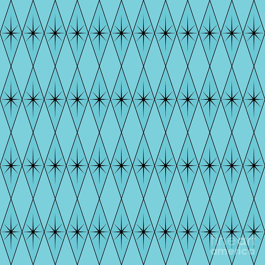 Diamonds and Stars in Turquoise Digital Art by Donna Mibus