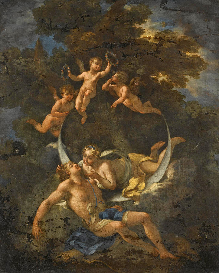 Diana and Endymion #1 Painting by Michele Rocca