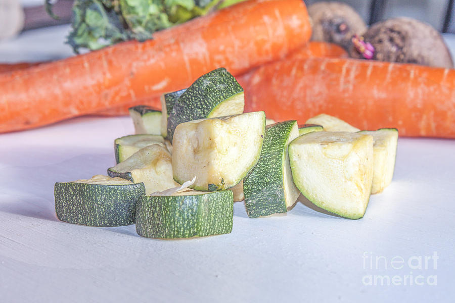 Diced zucchini Photograph by D R Fine Art America