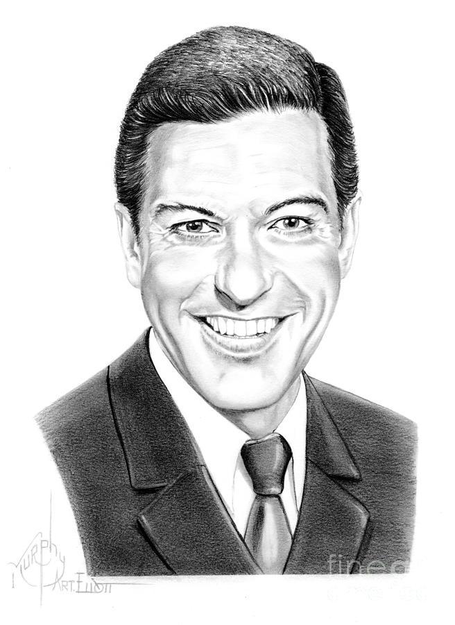 Celebrity Drawing - Dick Van Dyke #1 by Murphy Elliott