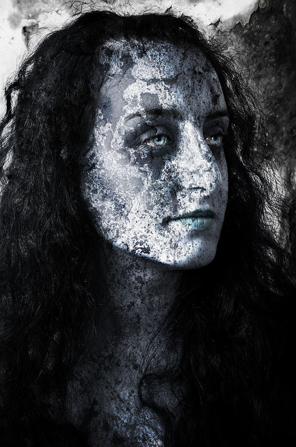 Digital Horror Processing Portrait Of Woman #1 Photograph By Eugenio 